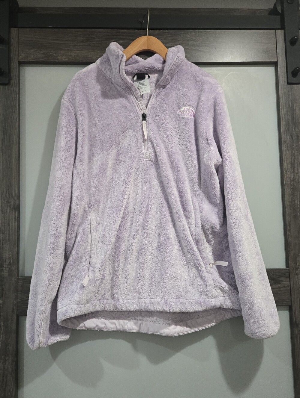 The North Face Jacket Women L Sherpa Fleece Purple 1/4 Zip Circular Ski Cozy